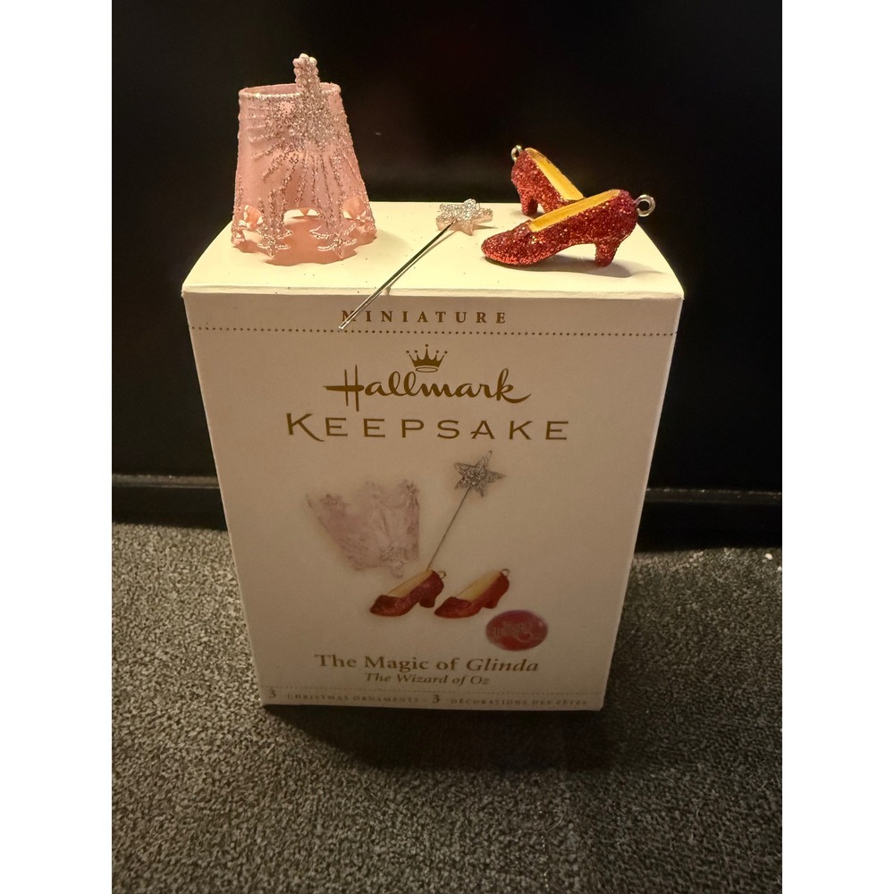 Hallmark Keepsake The Magic of Glinda Wizard of Oz Miniature Ornament Set 3pc